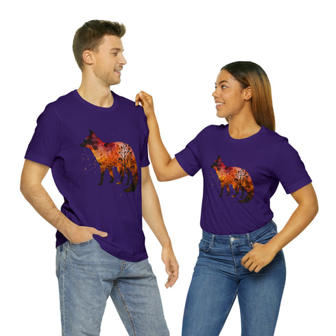 Autumn Fox Silhouette - Short Sleeve Tee